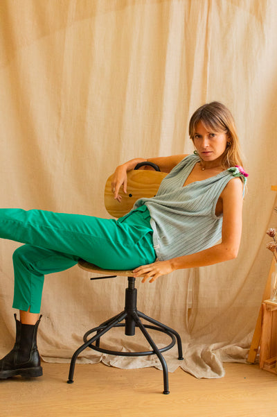 Pantalon vert pour femme de seconde main | Sapar