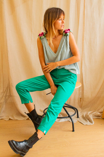 Pantalon vert pour femme de seconde main | Sapar